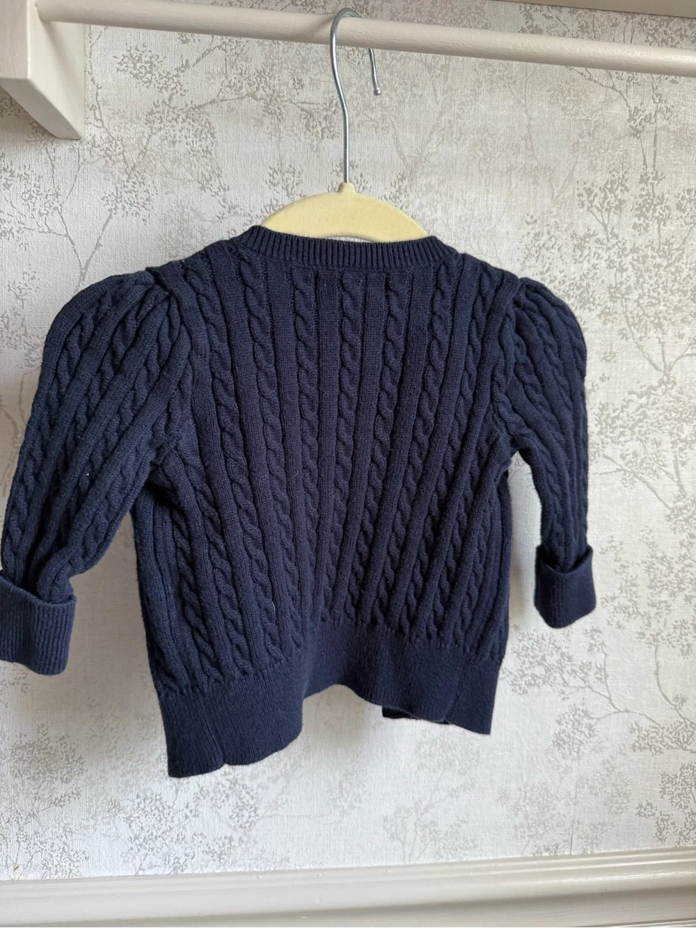 Ralph Lauren Baby Mini-Cable Cotton Cardigan in Navy